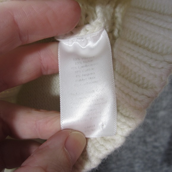 Talbots Cardigan L Ivory Lambswool Angora Soft Textured Knit Mock Neck‎ Preppy - Picture 10 of 10